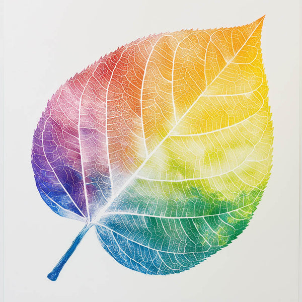 a colorful leaf print