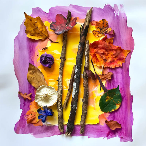 mixed media painting made of natural materials