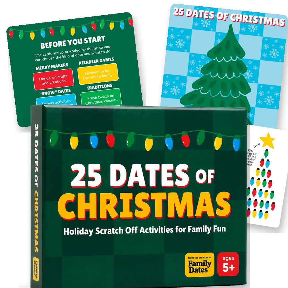 25 Dates of Christmas box with Tree Tracker, light sticker sheet and instruction card